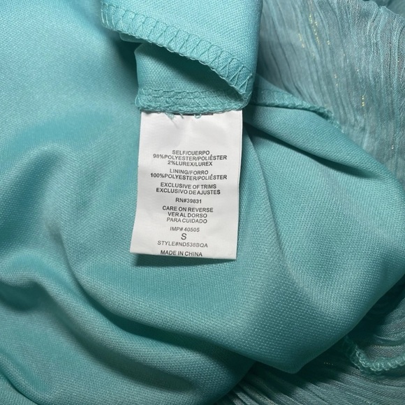 Rewind Teal Flutter Sleeve Pleated Dress Size Small NWT - Picture 9 of 11